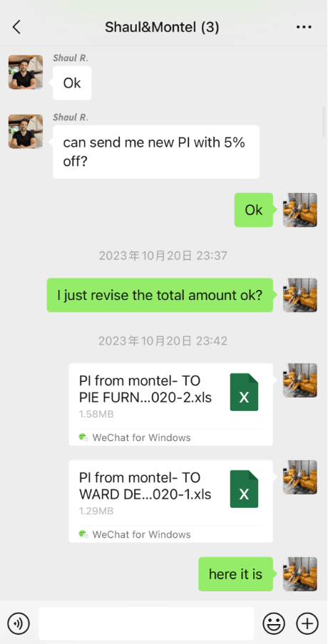 Image of the discount we gave to the fraud Valyou Furniture